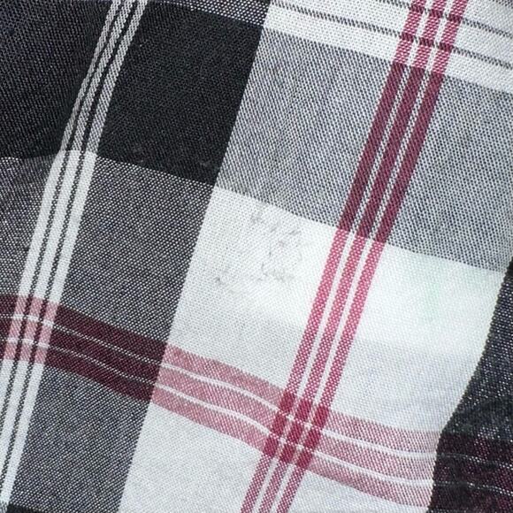 JCrew V-Neck Friday Plaid Long Sleeve Cotton Blend Top Size Medium - Picture 15 of 15